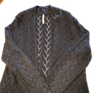 Leo & Nicole Lacy Pointelle Knit Duster/Cardigan